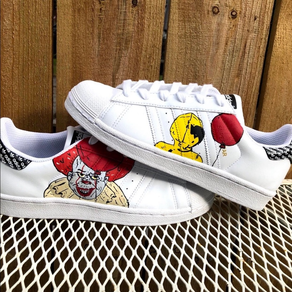 CUSTOM Pennywise (IT) Inspired (Adidas Superstar)